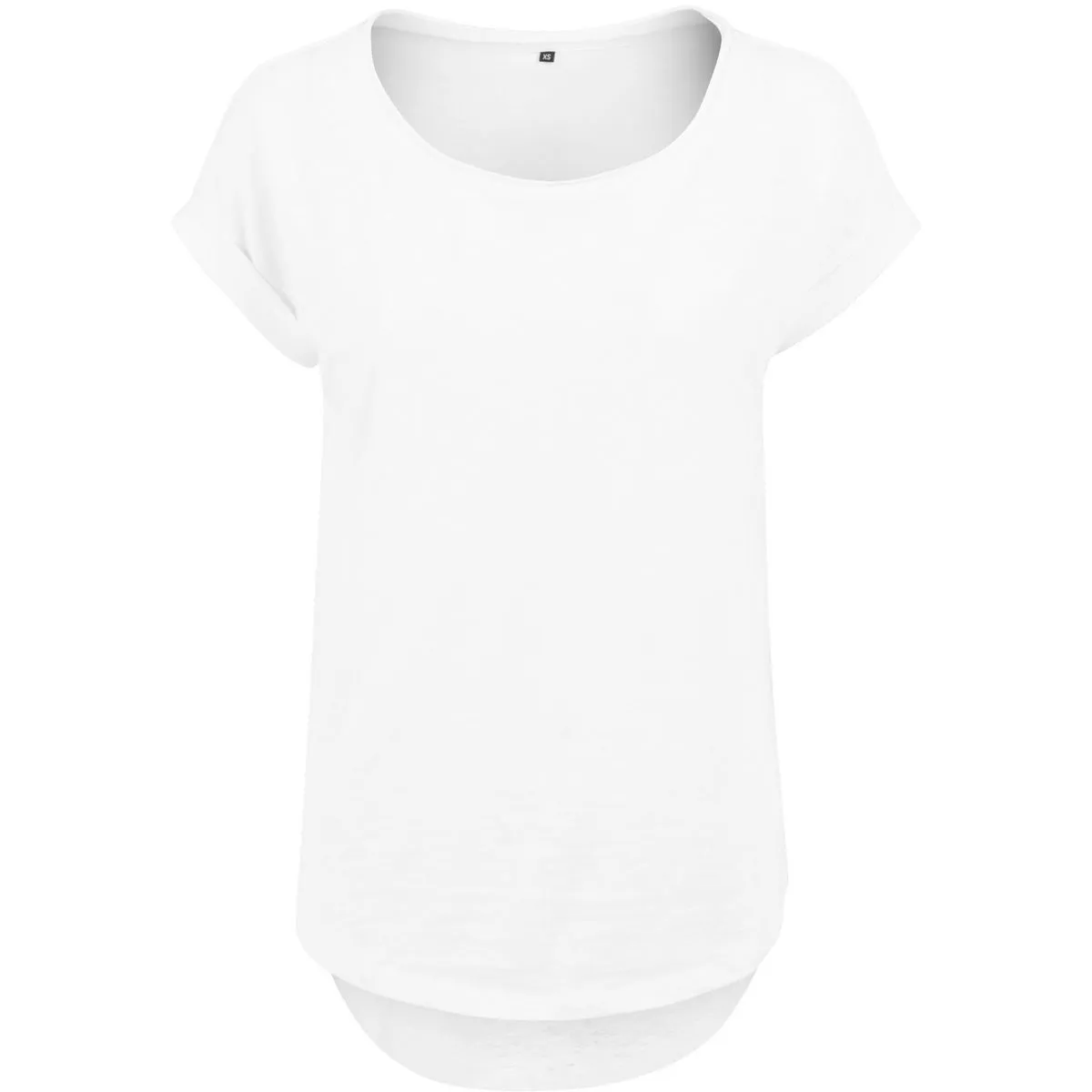 T-shirt manches courtes long décontracté - femme - BY036 - blanc 
