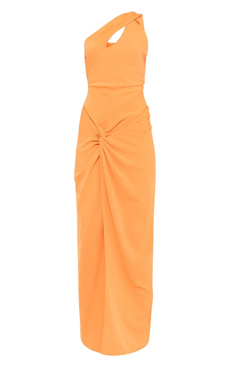 Tall Robe longue asymétrique orange à parties torsadées