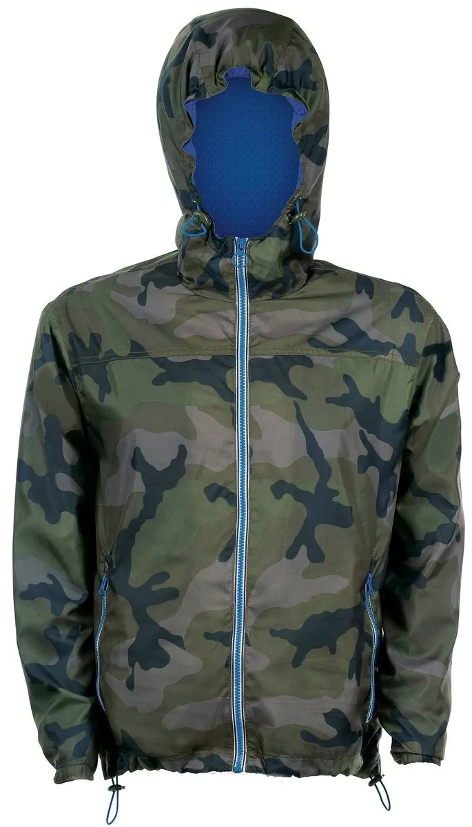 Veste coupe-vent imperméable doublé 01171 - vert camouflage- unisexe 