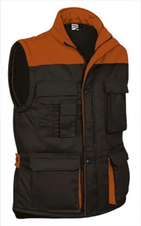 Veste de travail sans manches - Homme - REF THUNDER - black orange 