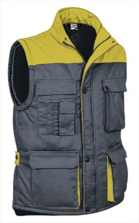 Veste de travail sans manches - Homme - REF THUNDER - grey jaune 