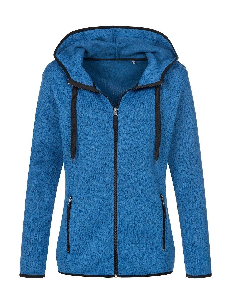 Veste polaire en tricot manches longues - Femme - ST5950 - bleu mélange 