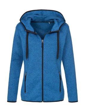 Veste polaire en tricot manches longues - Femme - ST5950 - bleu mélange 