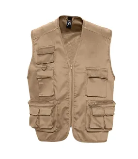 Veste sans manches wild homme beige SOLS