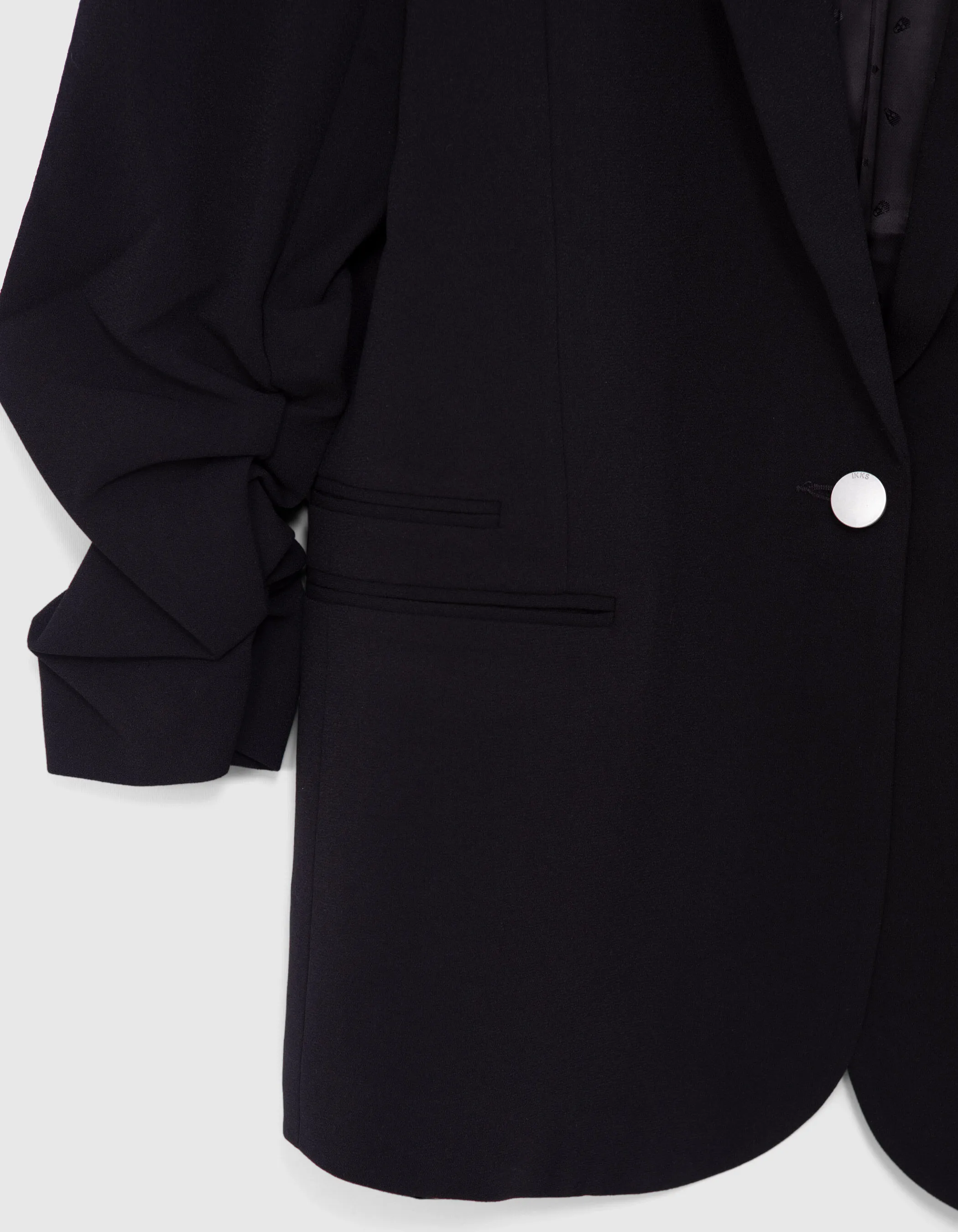 Veste tailleur en crêpe coloris noir femme